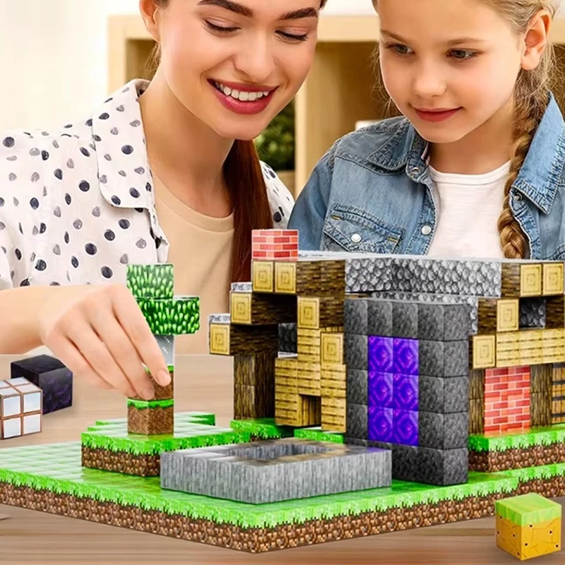 Bez Marki Magnetinės statybinės plytos Pixels Cubes Blocks 300vnt didelis rinkinys
