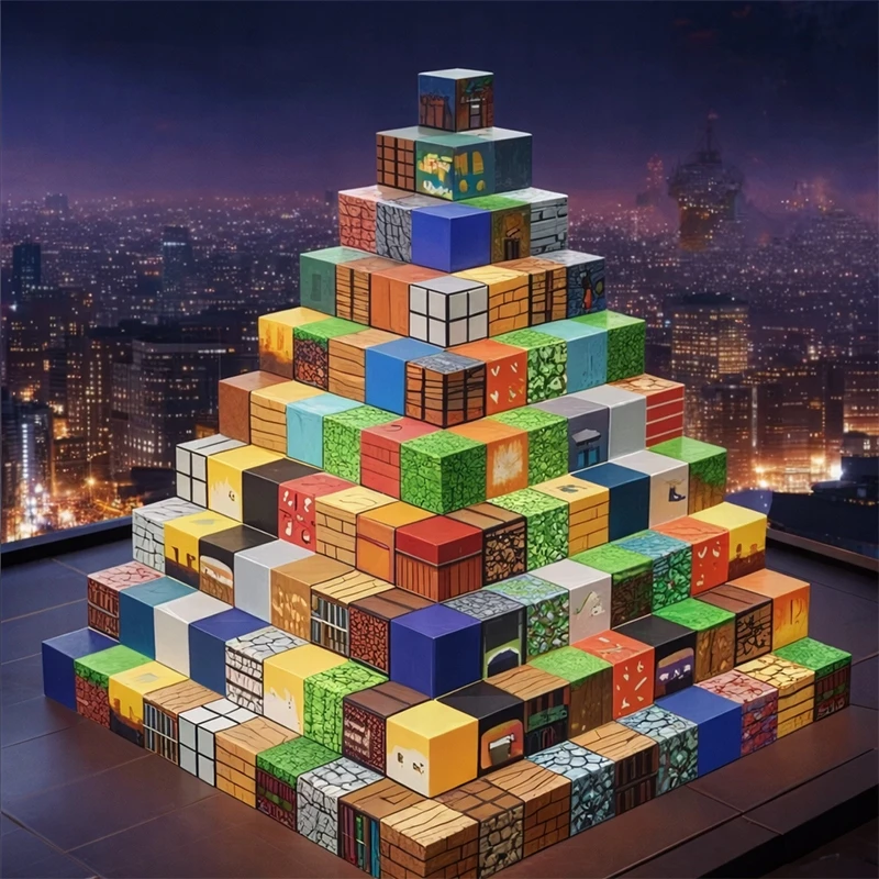Bez Marki Magnetinės statybinės plytos Pixels Cubes Blocks 300vnt didelis rinkinys