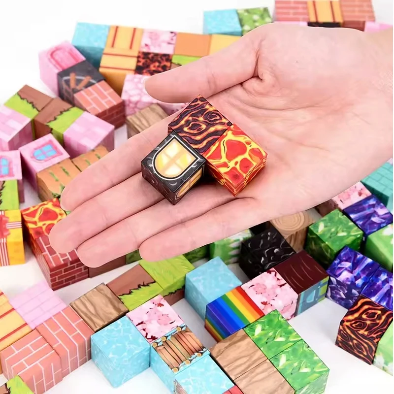 Bez Marki Magnetinės statybinės plytos Pixels Cubes Blocks 300vnt didelis rinkinys