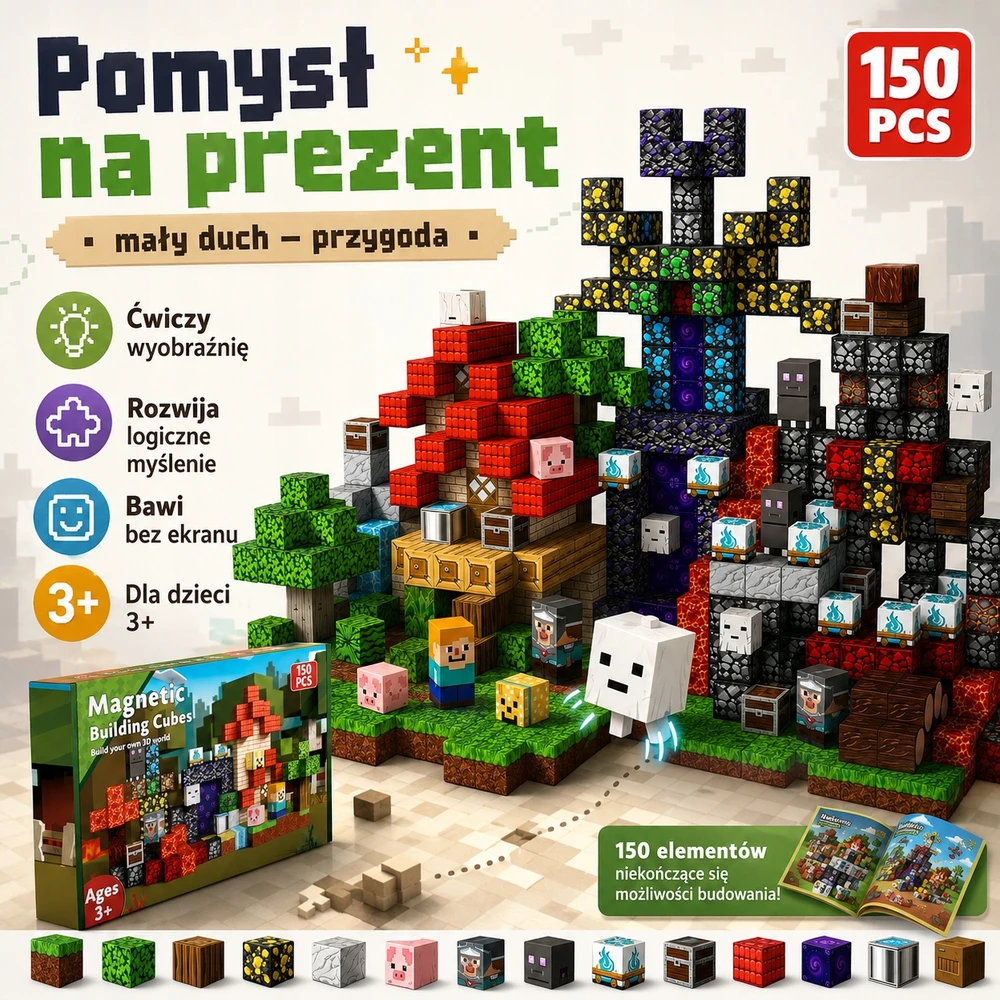 Bez Marki Magnetiniai blokeliai 150 vnt 3D vaiduoklių nuotykis vaikams nuo 3 metų