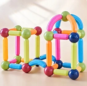 Bez Marki Magnetiniai blokeliai 36 vnt. konstrukcija, Magnetinės lazdos Sticks Balls