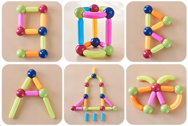 Bez Marki Magnetiniai blokeliai 36 vnt. konstrukcija, Magnetinės lazdos Sticks Balls