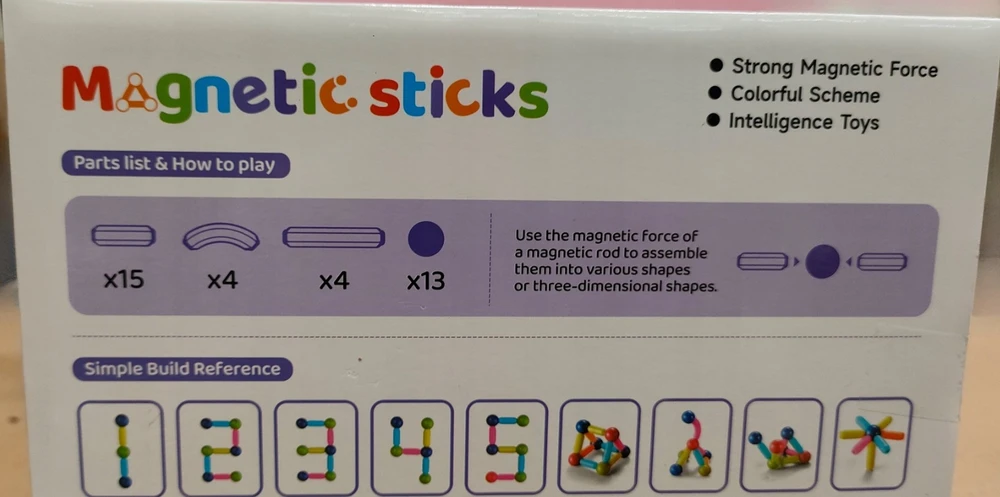 Bez Marki Magnetiniai blokeliai 36 vnt. konstrukcija, Magnetinės lazdos Sticks Balls