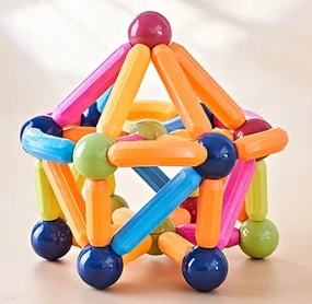 Bez Marki Magnetiniai blokeliai 36 vnt. konstrukcija, Magnetinės lazdos Sticks Balls