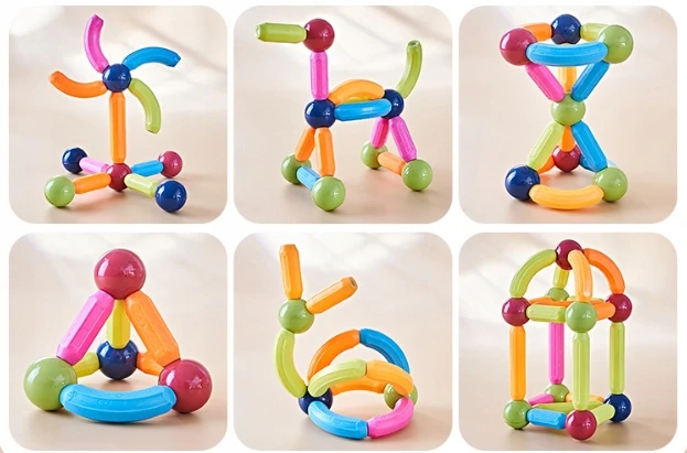 Bez Marki Magnetiniai blokeliai 36 vnt. konstrukcija, Magnetinės lazdos Sticks Balls