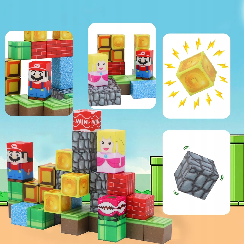 Bez Marki Magnetiniai blokeliai 3D Cubes Creative Set Pakuotė 35 vnt.