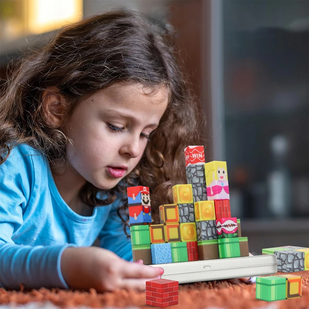 Bez Marki Magnetiniai blokeliai 3D Cubes Creative Set Pakuotė 35 vnt.