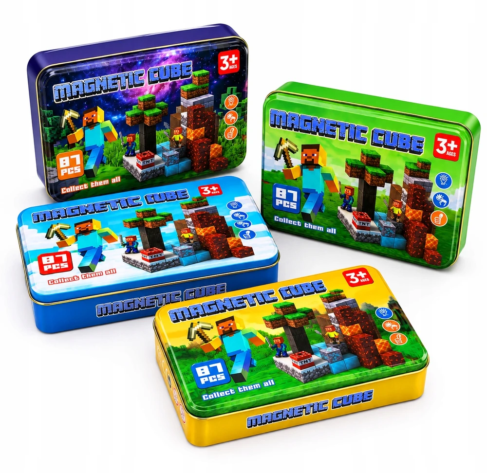 Bez Marki Magnetiniai blokeliai 3D FIGURINES Rinkinys METAL Box STRONG MAGNET Dovana