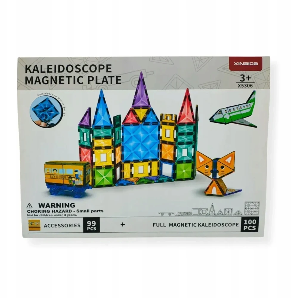 Bez Marki Magnetiniai kaladėlės kalejdoskopas 199 el. skaidrūs - X-Bida 3+