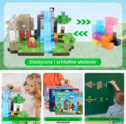 Bez Marki MAGNETINIAI KALULAI 150 elementų KUBAI Dizainas Dovana VAIKAMS