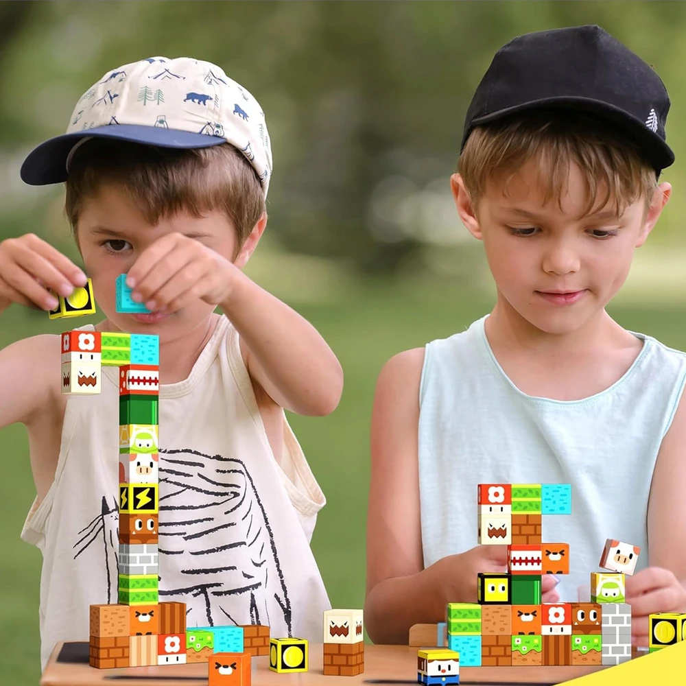 Bez Marki MAGNETINIŲ BLOKŲ RINKINYS 100 ELEMENTŲ INTERAKTYVUS MOKYMASIS