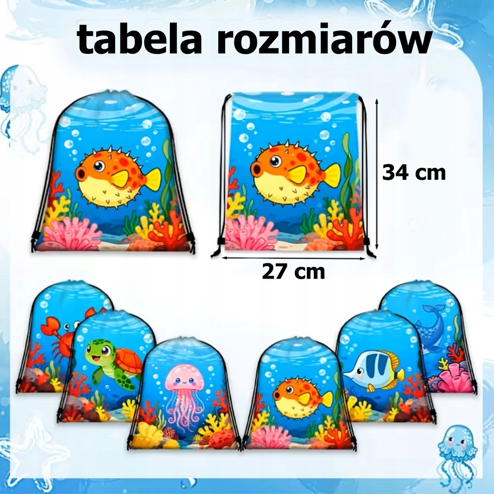 Bez Marki Maišelis vaikams ze sznurkami najeżka na basen, plażę, do szkoły
