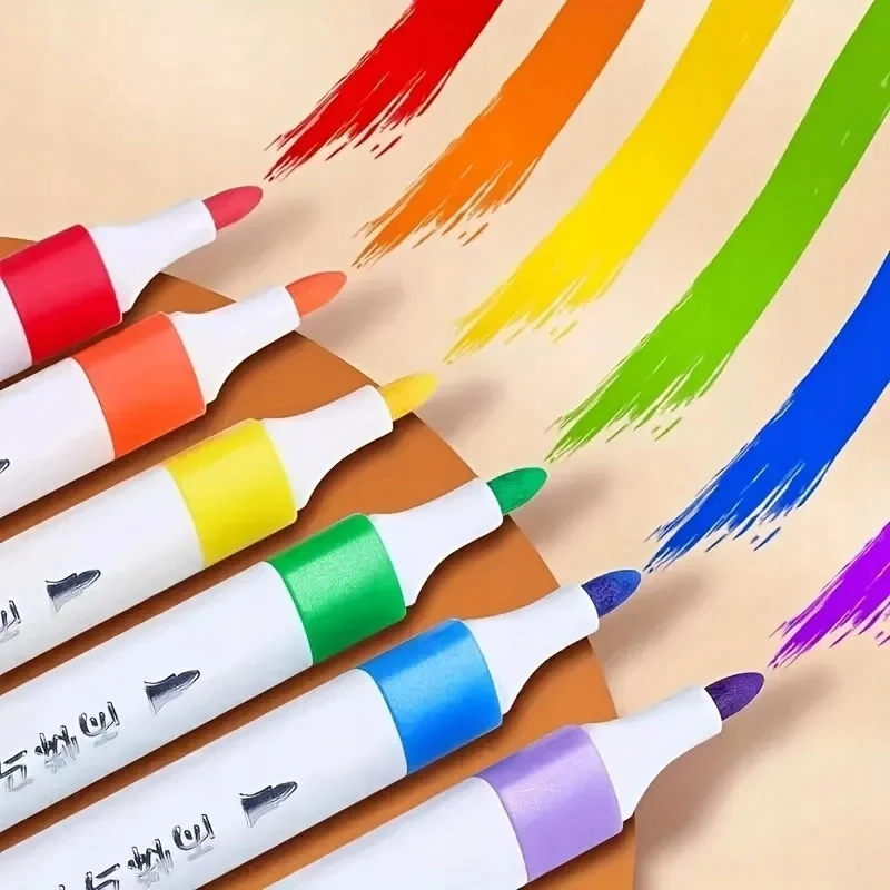 Bez Marki MARKERY AKRYLOWE Pisaki Flamastry Mazaki WODOODPORNE Z FARBĄ Rinkinys 60 SZT
