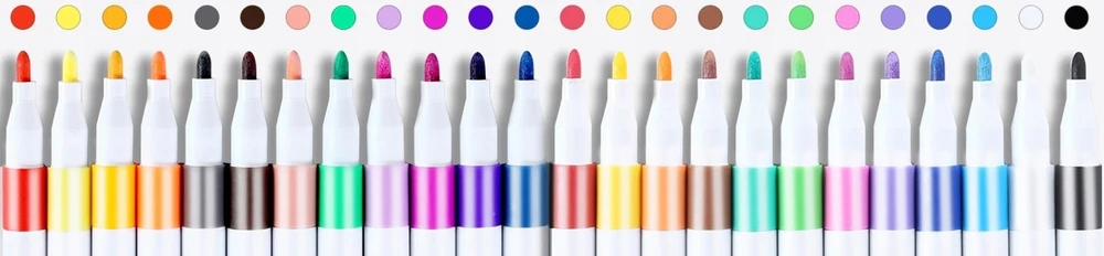 Bez Marki MARKERY AKRYLOWE PISAKI MAZAKI FLAMASTRY do KAMIENI UBRAŃ WODOODPORNE 24szt