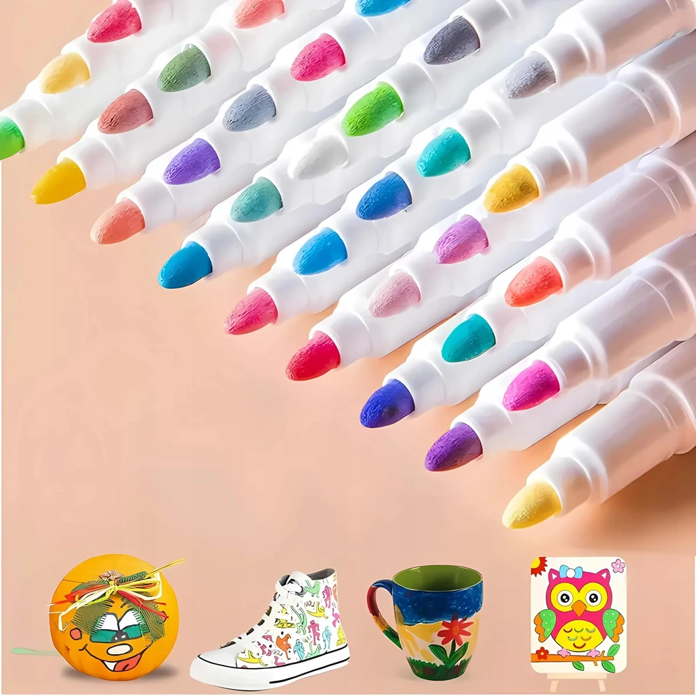 Bez Marki MARKERY AKRYLOWE Rinkinys 36 SZTUK PISAKI FLAMASTRY MAZAKI WODOODPORNE
