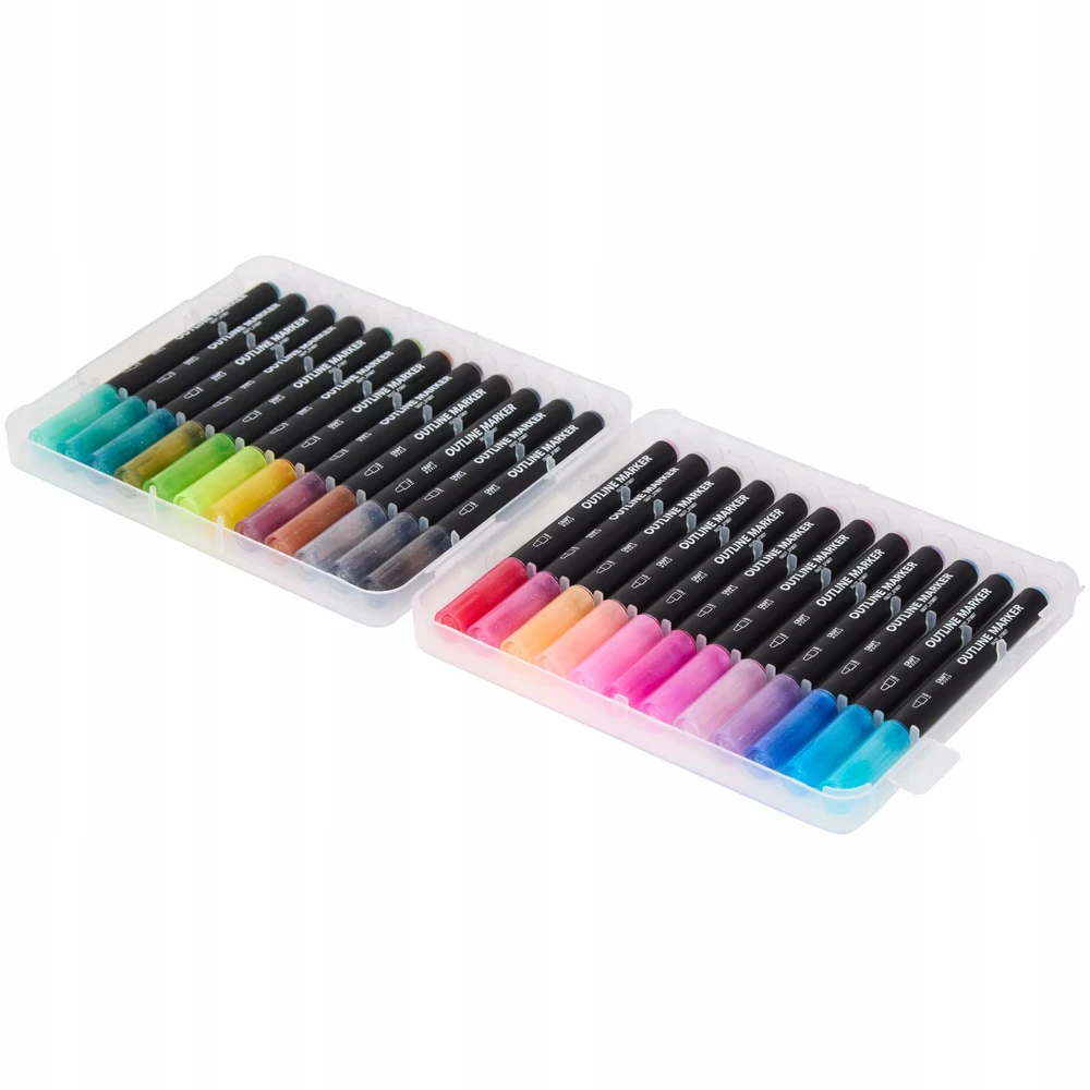 Bez Marki Markery Konturowe Metaliczne 24 Kolory Pisaki Do Rysowania Bullet Journal