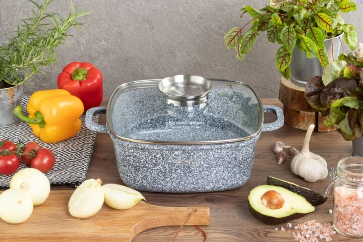 Bez Marki Marmurinis puodas indukcinėms dujoms, 4,5L, 24cm