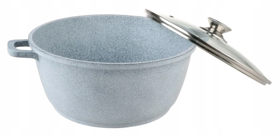 Bez Marki MARMURINIS PUODAS Pilkas 26cm INDUKCINĖS Dujos 5,5l 7926
