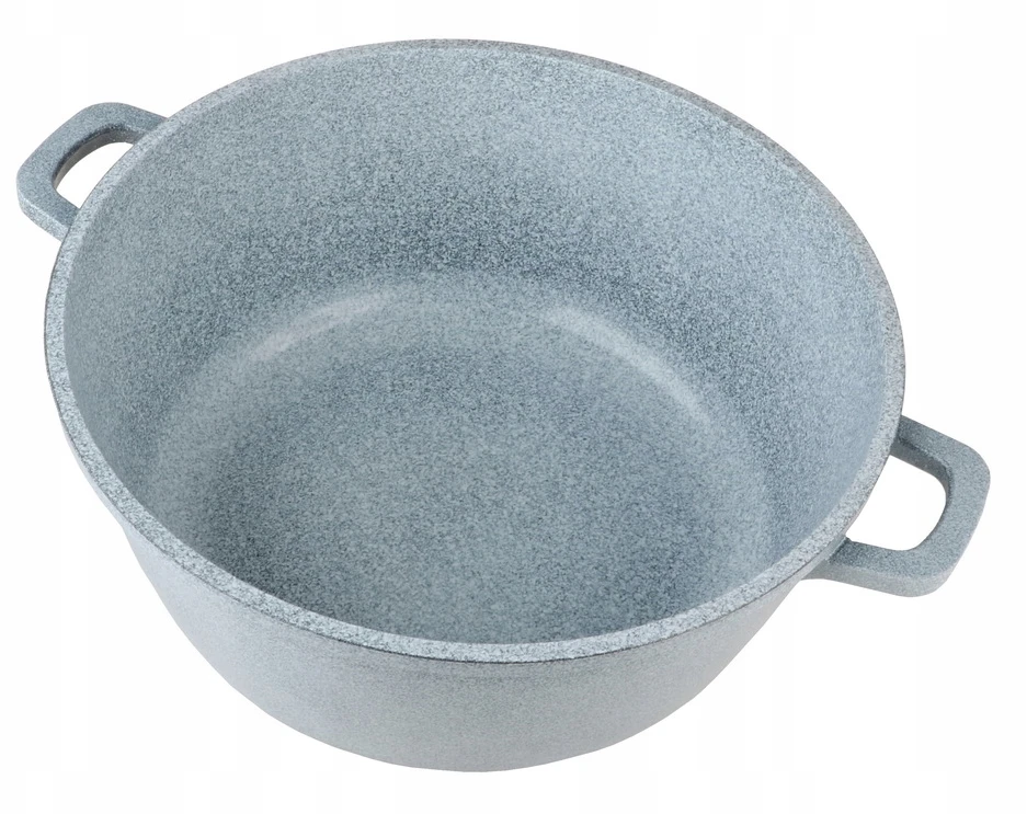 Bez Marki MARMURINIS PUODAS Pilkas 26cm INDUKCINĖS Dujos 5,5l 7926