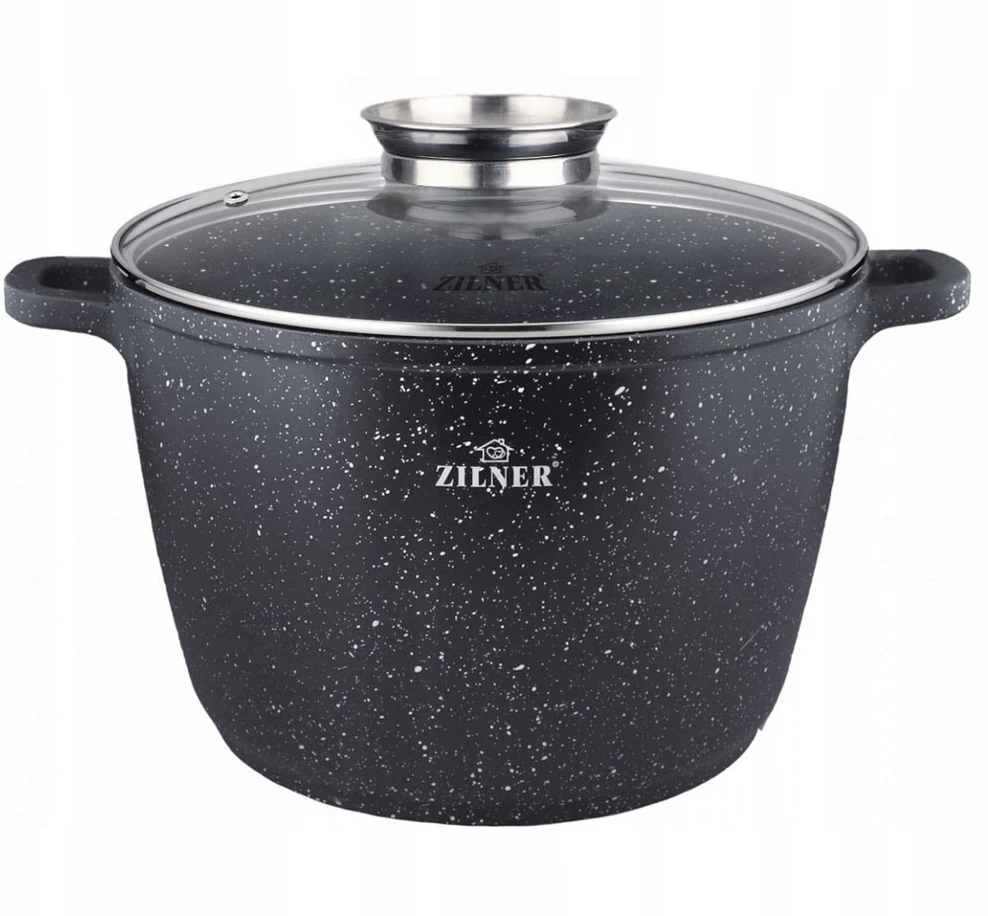 Bez Marki Marmurinis puodas ZILNER ZL-7009 6,2L 24cm su dangteliu indukcinėmis dujomis