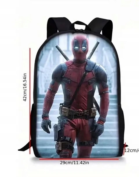 Bez Marki Marvel Deadpool mokyklinio krepšio kuprinė, vienas skyrius, telpa A4 dydis. Dovana