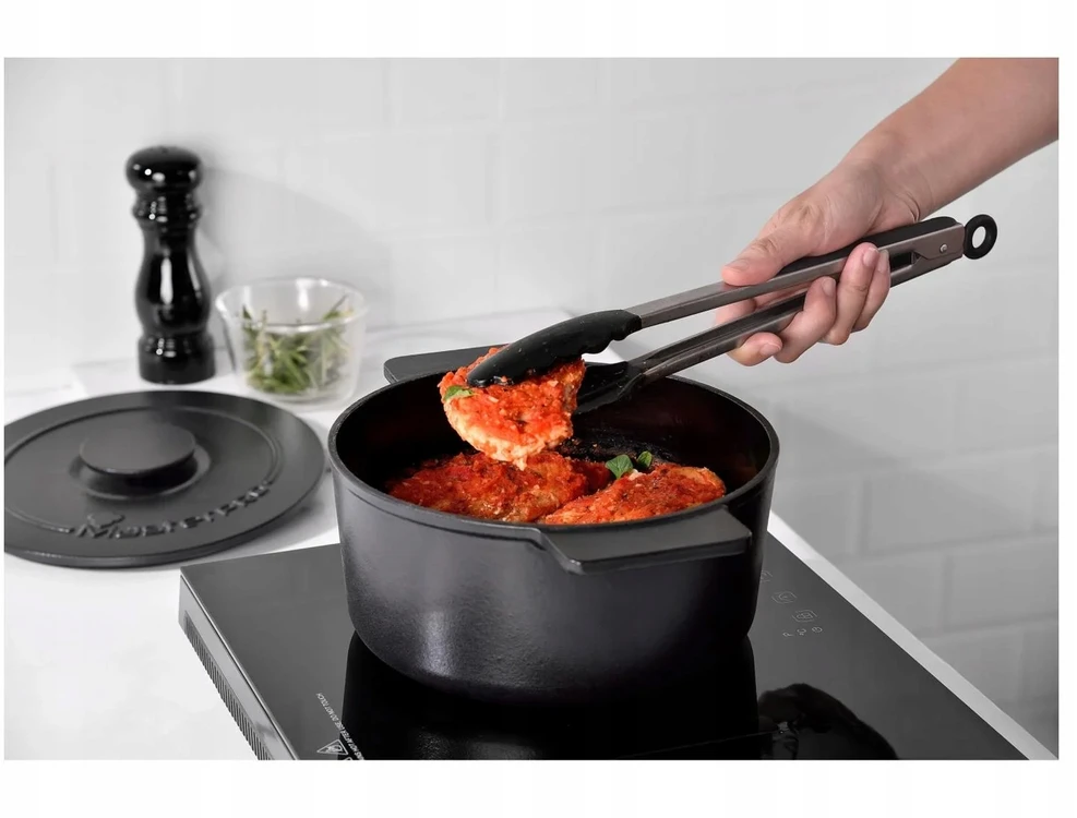Bez Marki MasterPro Eternal emaliuotas KETAUS PUODAS 21 cm 3,0 L Juodas su defektu