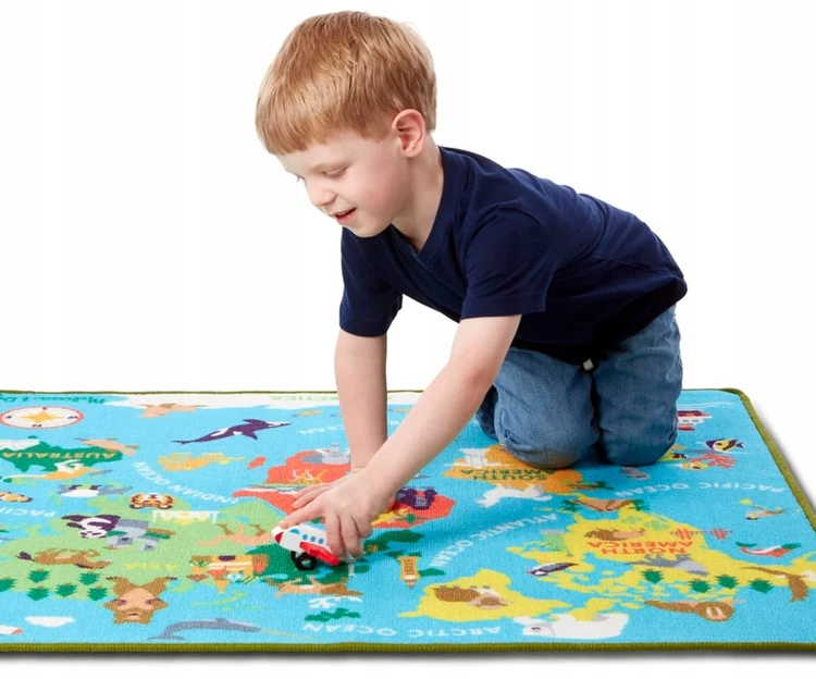 Bez Marki Mata Dywan Dookoła Świata Edukacyjna Žemėlapis 15194 Zwierzęta Melissa&Doug