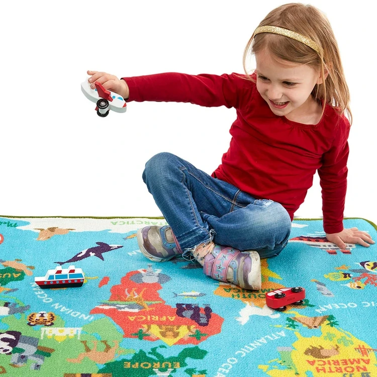 Bez Marki Mata Dywan Dookoła Świata Edukacyjna Žemėlapis 15194 Zwierzęta Melissa&Doug
