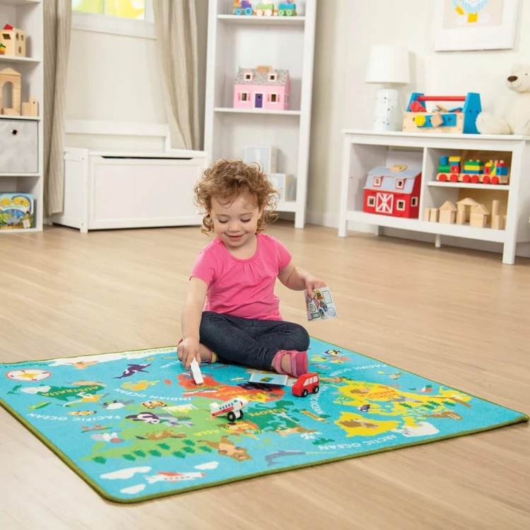 Bez Marki Mata Dywan Dookoła Świata Edukacyjna Žemėlapis 15194 Zwierzęta Melissa&Doug