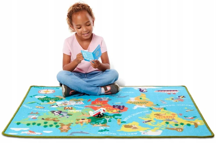 Bez Marki Mata Dywan Dookoła Świata Edukacyjna Žemėlapis 15194 Zwierzęta Melissa&Doug