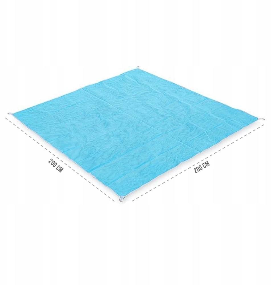Bez Marki Matinė pliažo danga 200x200 cm, mėlyna, su apsauga nuo smėlio