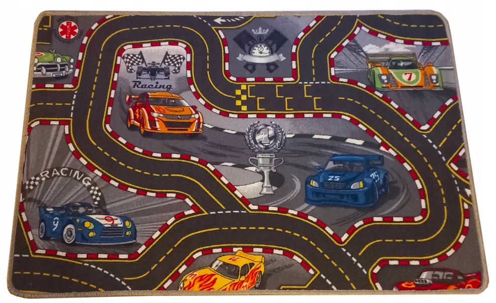 Bez Marki MAŁY DYWANIK DZIECIĘCY KOLOROWA MATA ULICE CARS DO ZABAWY 80x120