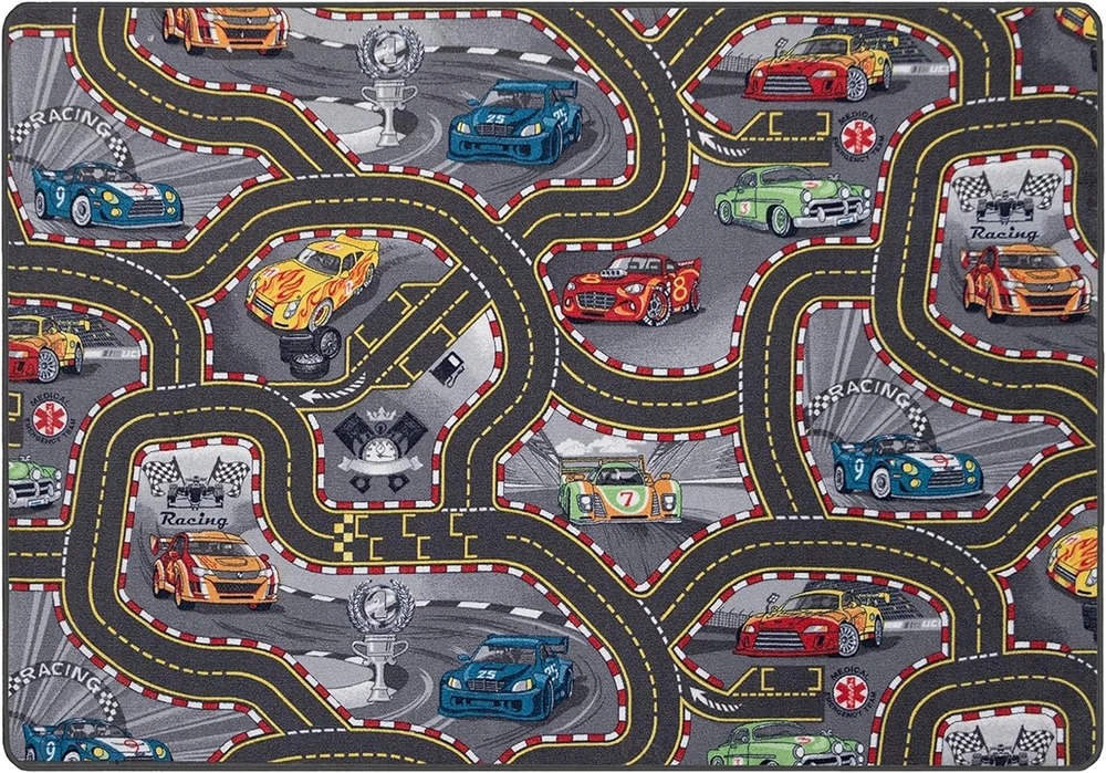 Bez Marki MAŁY DYWANIK DZIECIĘCY KOLOROWA MATA ULICE CARS DO ZABAWY 80x120