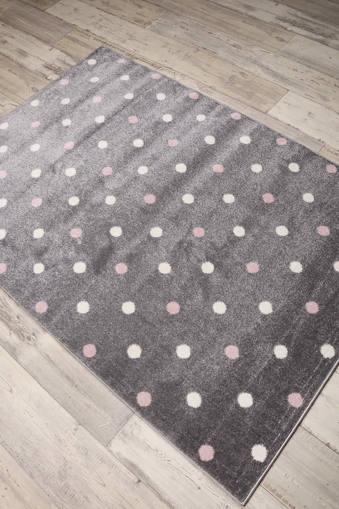 Bez Marki Mažas vaikiškas kilimėlis, pilkas su taškeliais, Bambino SOFT vaikiškas kilimėlis 80x150