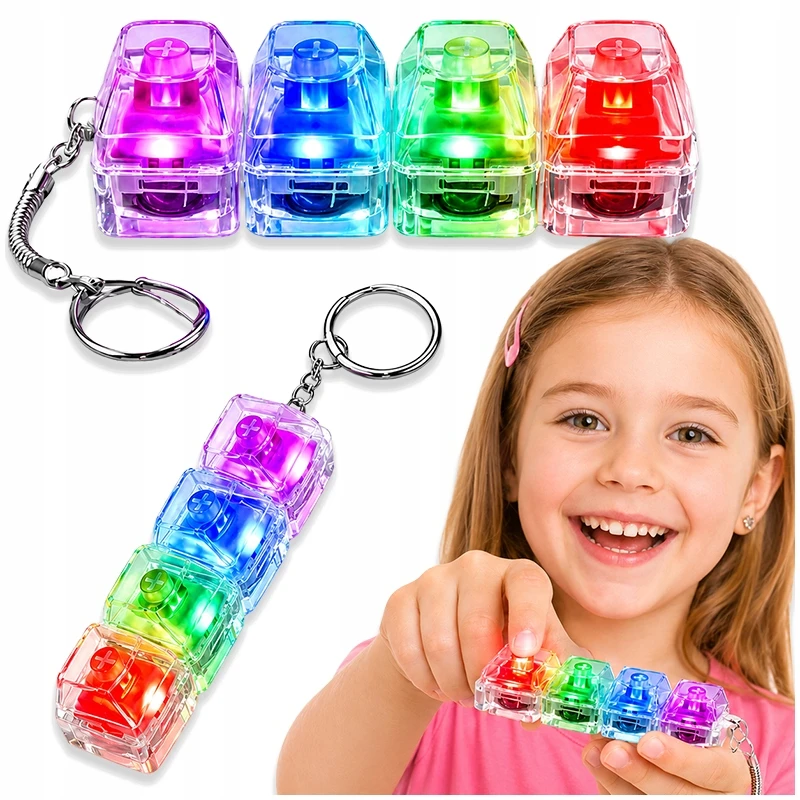Bez Marki Mechaninė klaviatūros LED paspaudimų priemonė Antistresinis raktų pakabukas Fidget Switch Clicker