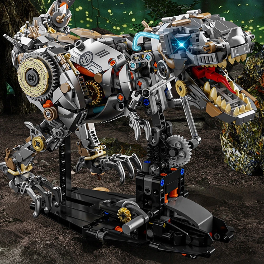 Bez Marki MECHANINIS DINOZAURŲ T-REX BLOKŲ RINKINYS SU ŽAISLAIS ŽAISLAIS