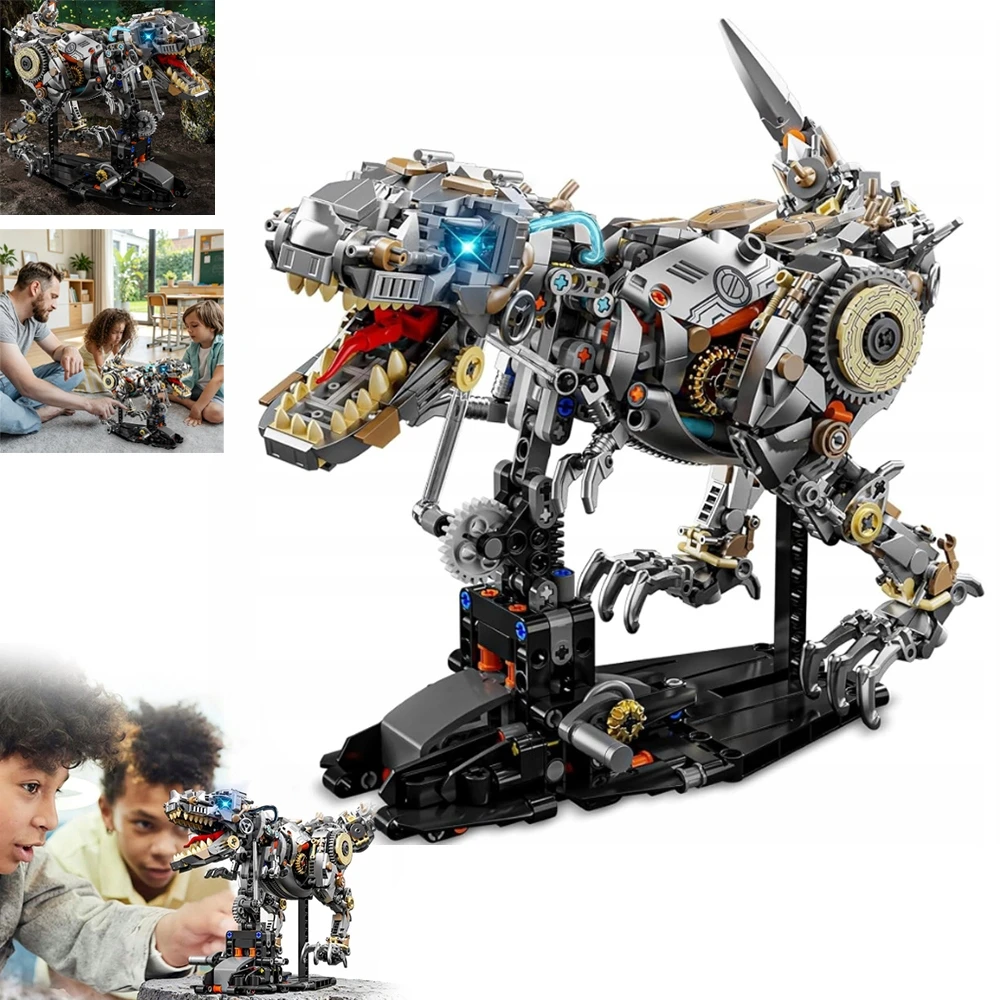 Bez Marki MECHANINIS DINOZAURŲ T-REX BLOKŲ RINKINYS SU ŽAISLAIS ŽAISLAIS