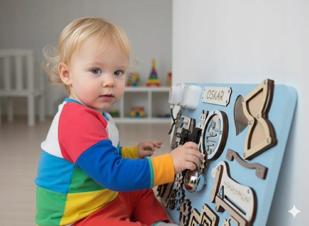 Bez Marki Medinė Montessori lenta su vardu, 60 cm