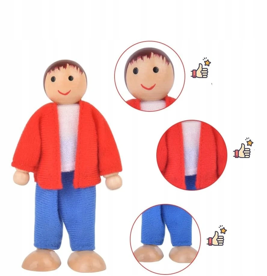 Bez Marki MEDINĖS LĖLĖS ŠEIMA MAŽOS LĖLYS NAMUI 10 VIENŲ RINKINYS VAIKAMS