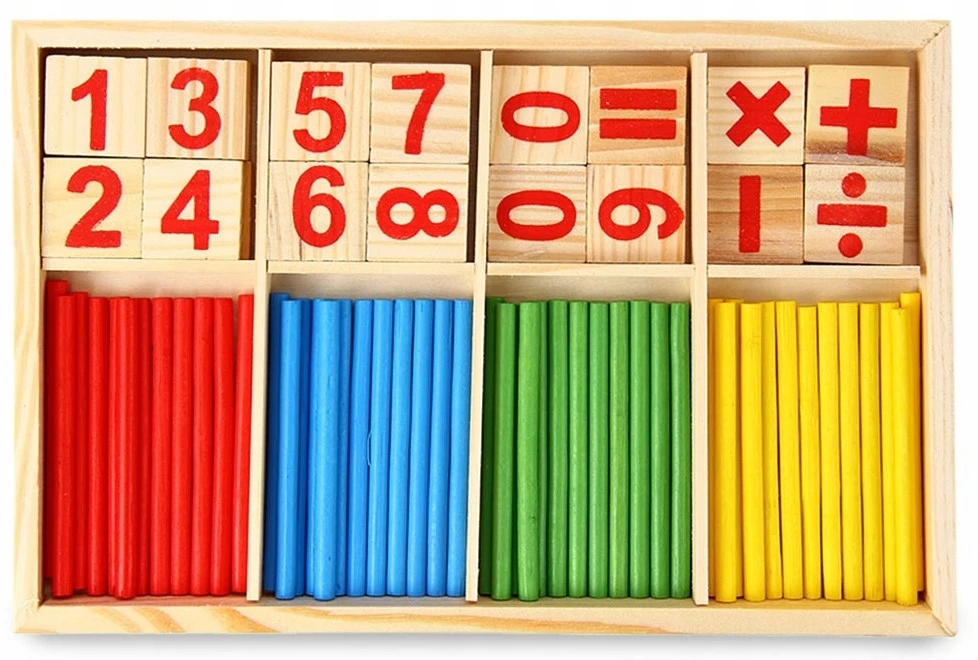 Bez Marki Mediniai skaičiavimo pagaliukai vaikams, Montessori