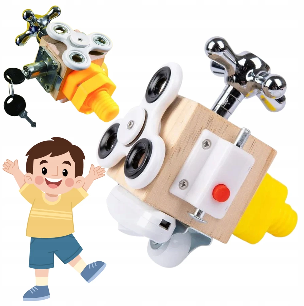 Bez Marki Medinis Montessori BUSY CUBE Manipuliacinis kubas
