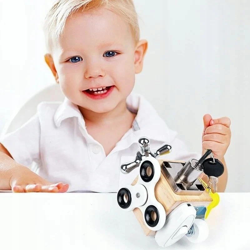 Bez Marki Medinis Montessori BUSY CUBE Manipuliacinis kubas