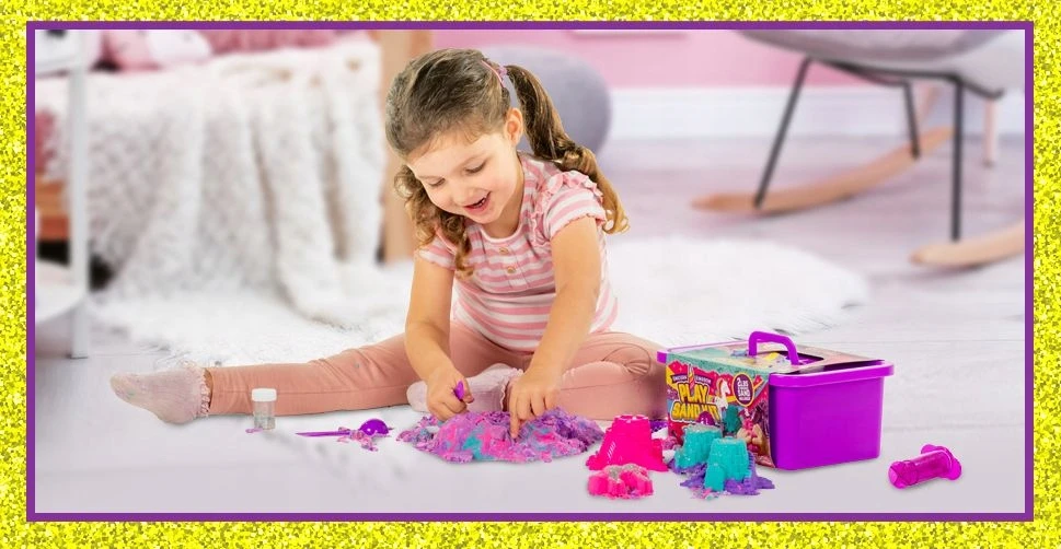 Bez Marki MEGA RINKINYS KINETINIAI SMĖLĖS ARKLAI VIENRAGIS 4 SPALVOS + GLITTER + DĖŽĖ