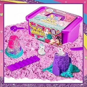 Bez Marki MEGA RINKINYS KINETINIAI SMĖLĖS ARKLAI VIENRAGIS 4 SPALVOS + GLITTER + DĖŽĖ