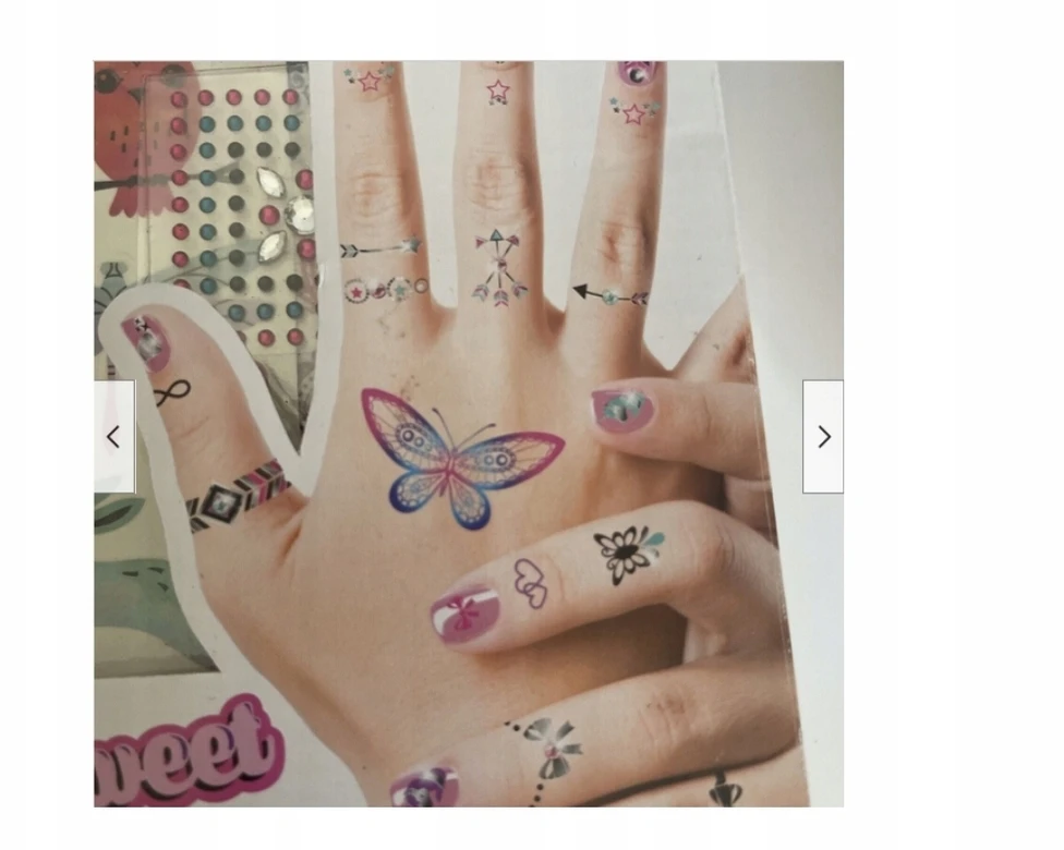 Bez Marki MEGA TATTUORIŲ RINKINYS - GELINIAI ŠABLONAI + TATUiruočių rašikliai