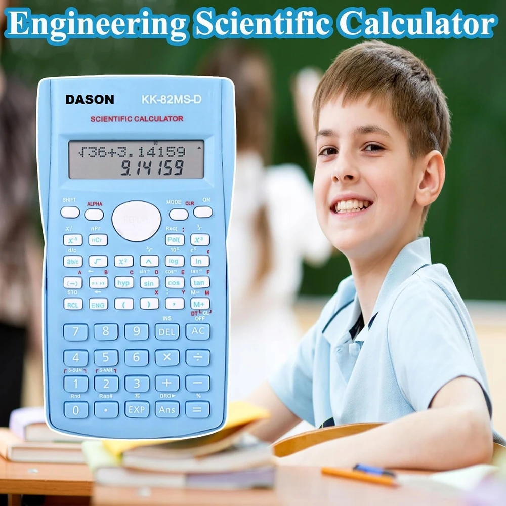 Bez Marki Mėlyna Scientific Calculator 240 Functions 2 Line School