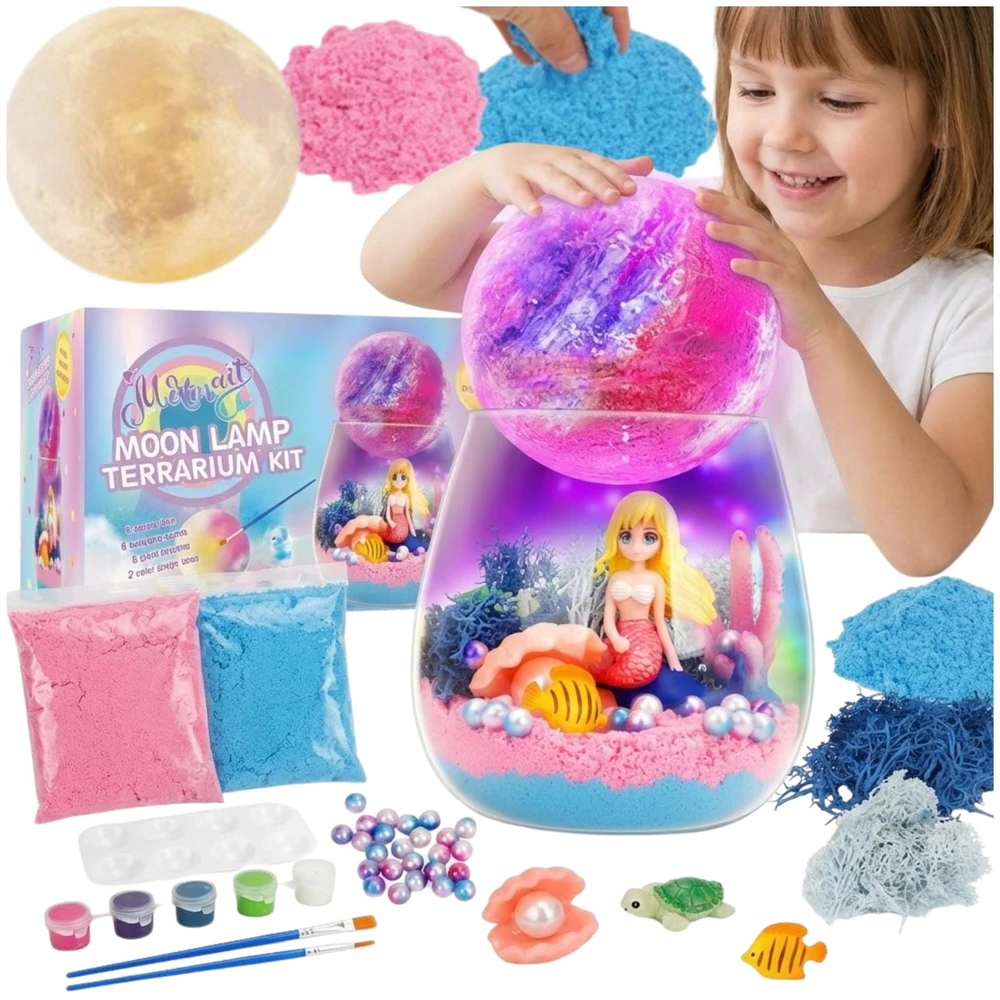 Bez Marki Mermaid Set Creative Night Lamp For Girls Kinetic Sand, DIY