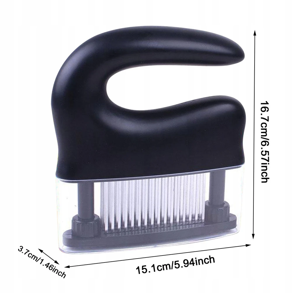 Bez Marki Mėsos minkštinimo įrankis su „Comfort Grip“ jautienos kepsnių gabalėliu, sunkiu juodu