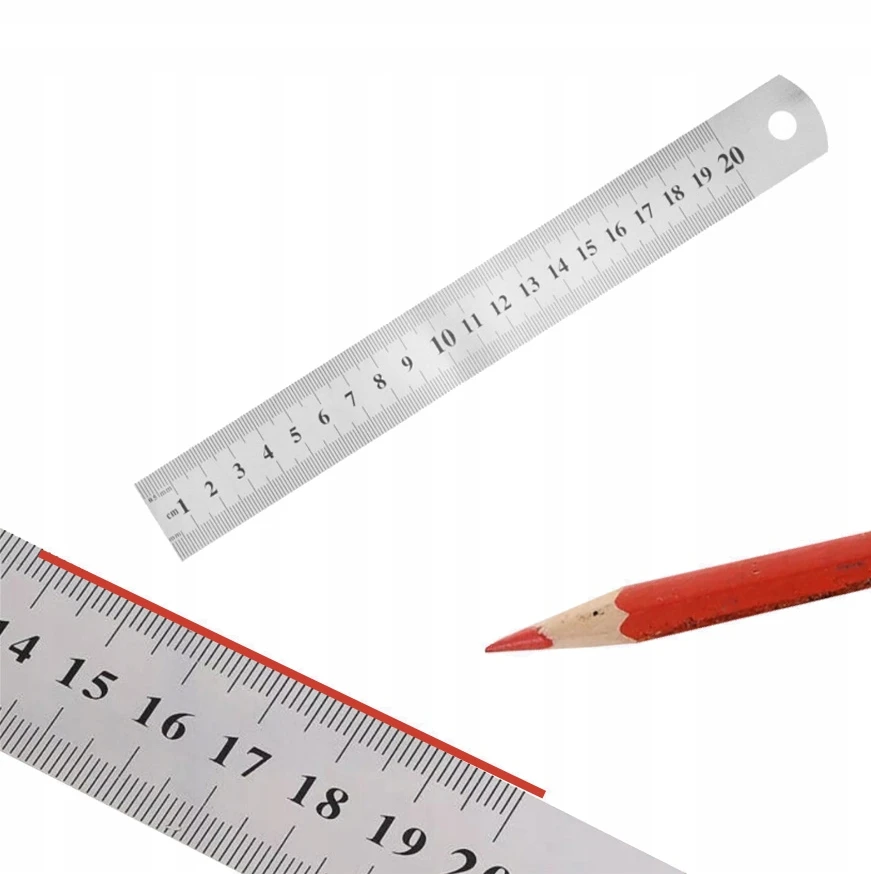 Bez Marki Metalinė liniuotė 20 cm, tiksli, patvari, mokyklai