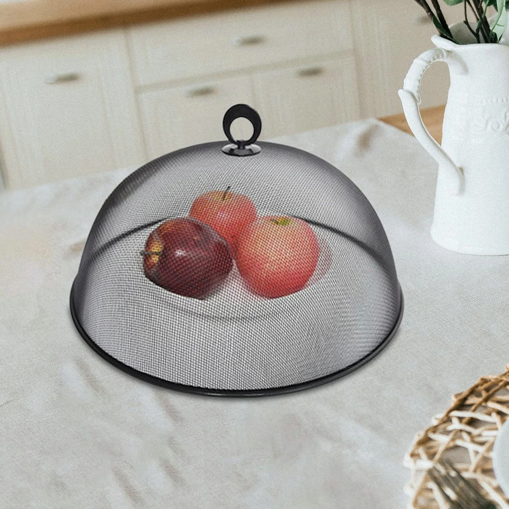 Bez Marki Metalinio tinklinio ekrano maisto dangtelis Daugkartinis 28 cm daugkartinio naudojimo kupolinis juodas ekranas